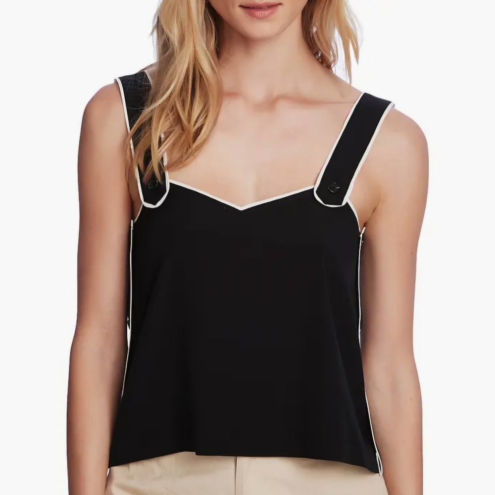 NWT Court & Rowe Of Land And Sea Button Tank Size Small Color Blue *Flaw*